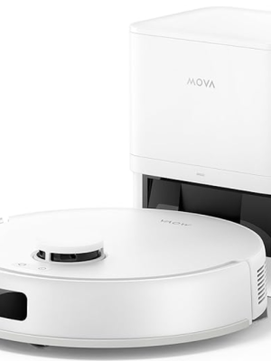 MOVA E20 Plus Robot Vacuum Cleaner with Automatic Emptying, Self-Emptying for 90 Days, LDS Navigation, 5000Pa Suction Power, 2-in-1 Vacuum and Mop, Compact Body